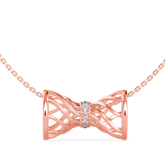 The Bow She Tied for Herself Diamond Pendant