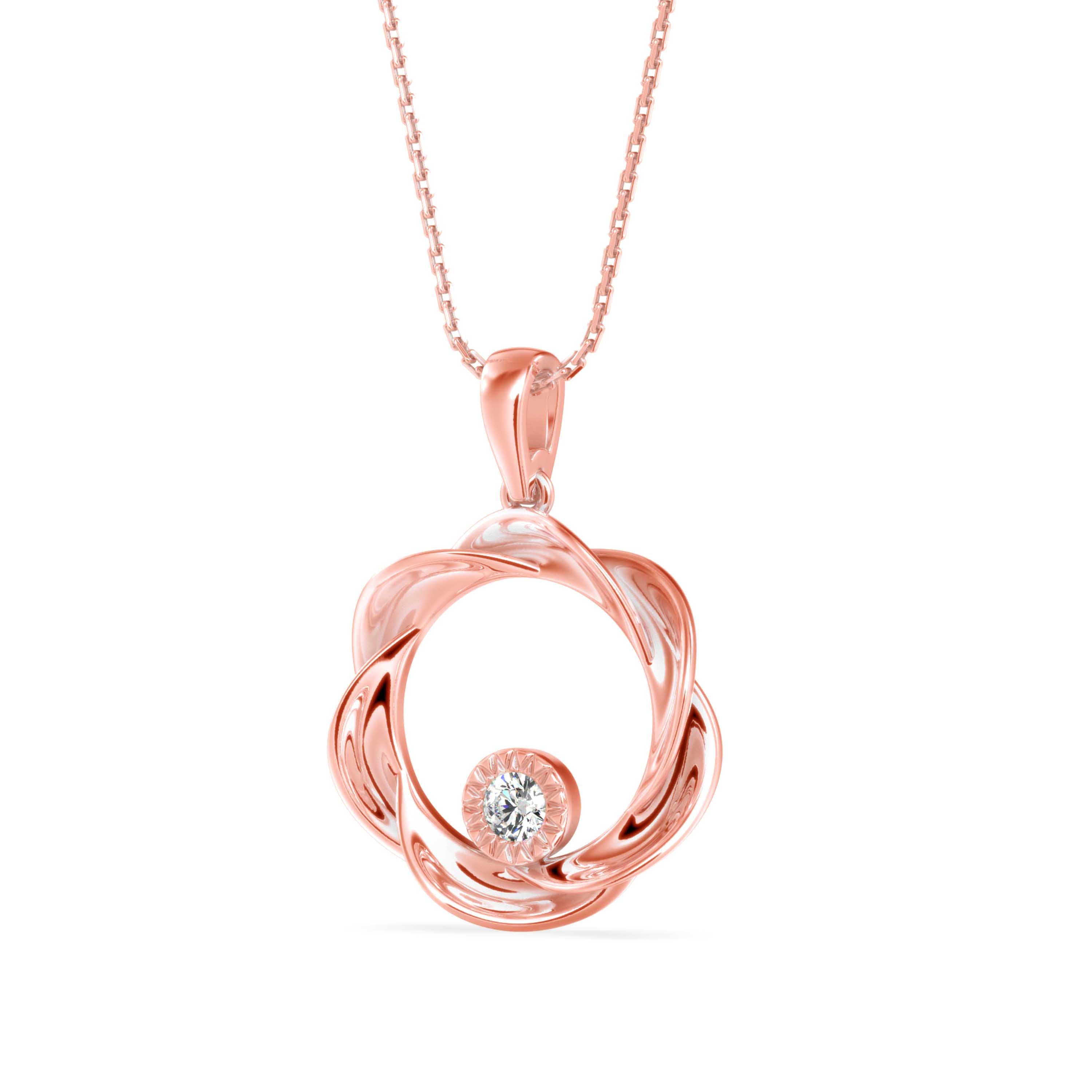 The Wreath She Wove Herself Solitaire Diamond Pendant