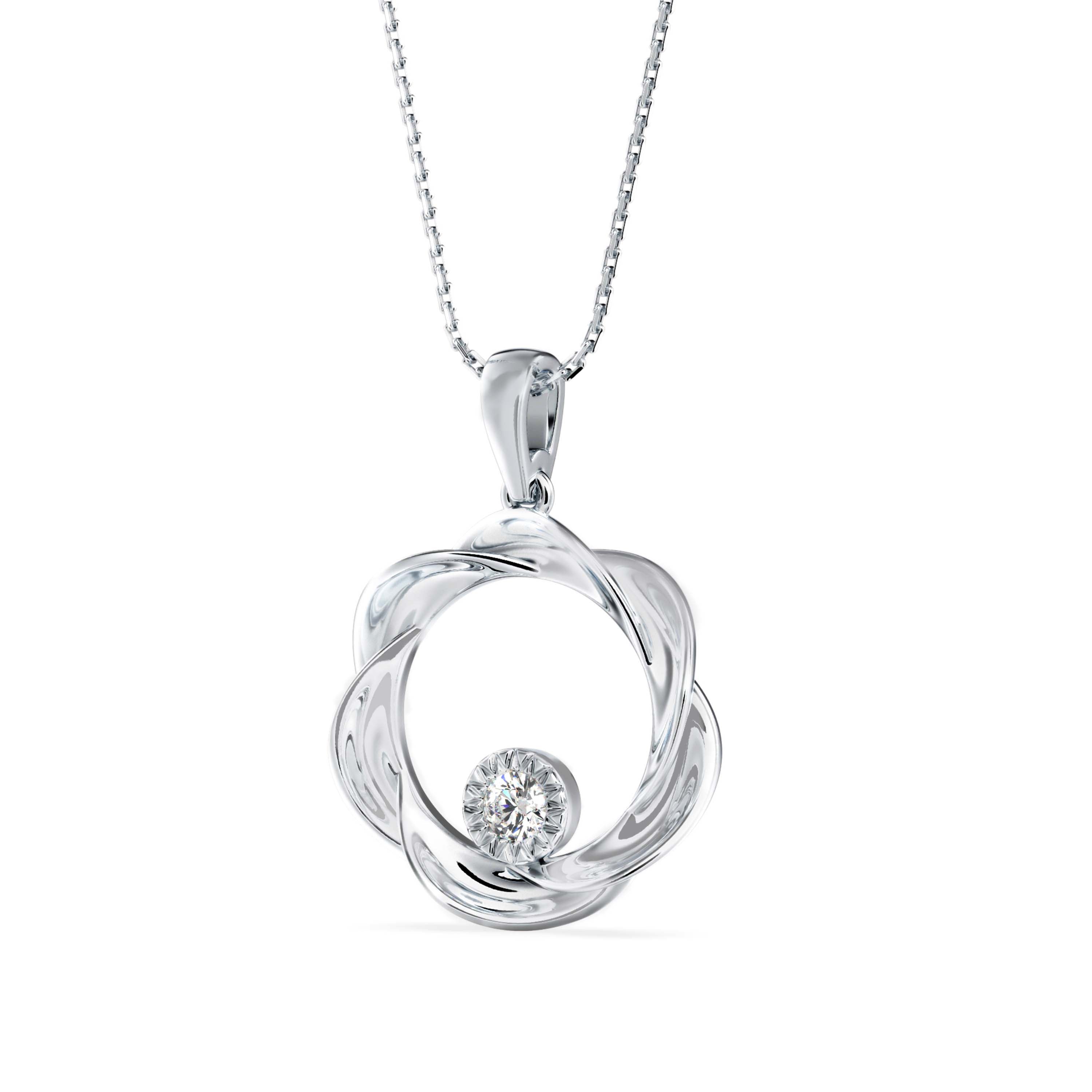 The Wreath She Wove Herself Solitaire Diamond Pendant