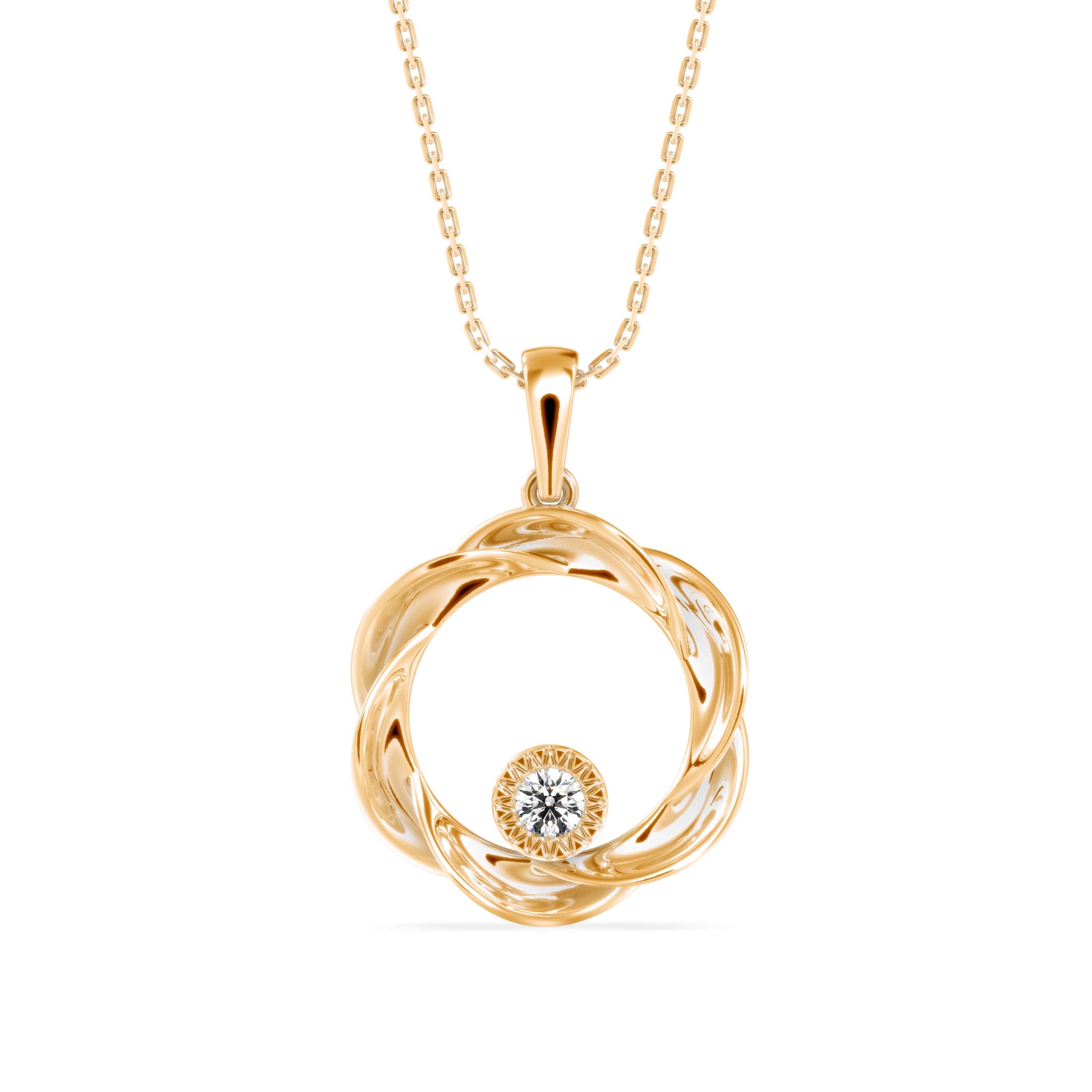 The Wreath She Wove Herself Solitaire Diamond Pendant