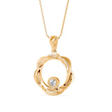 The Wreath She Wove Herself Solitaire Diamond Pendant