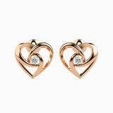 Twin Hearts Solitaire Studs