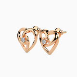 Twin Hearts Solitaire Studs