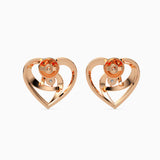 Twin Hearts Solitaire Studs