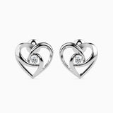 Twin Hearts Solitaire Studs