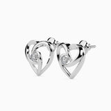 Twin Hearts Solitaire Studs