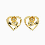 Twin Hearts Solitaire Studs