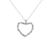 A Heart Gently Twisted Diamond Pendant