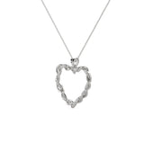 A Heart Gently Twisted Diamond Pendant