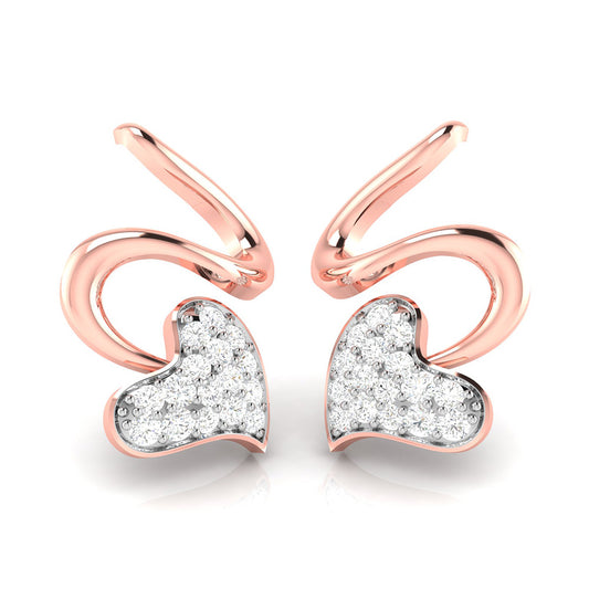 A Ribbon Around Her Heart Diamond Studs