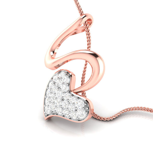 A Curl of Quiet Affection Diamond Pendant