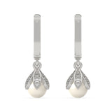 Lotus Pearl Drop Earrings