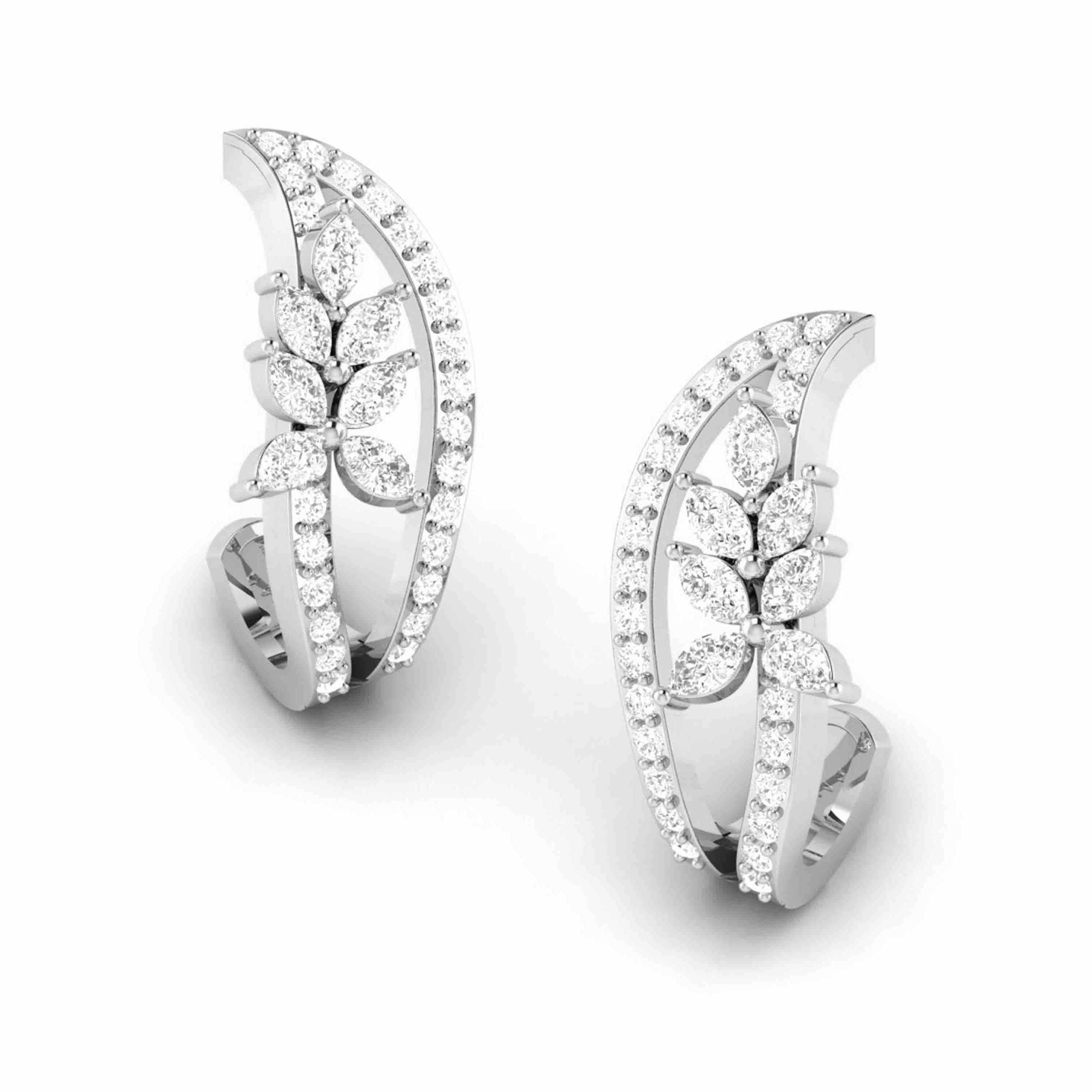 Petals of Grace Diamond Huggies