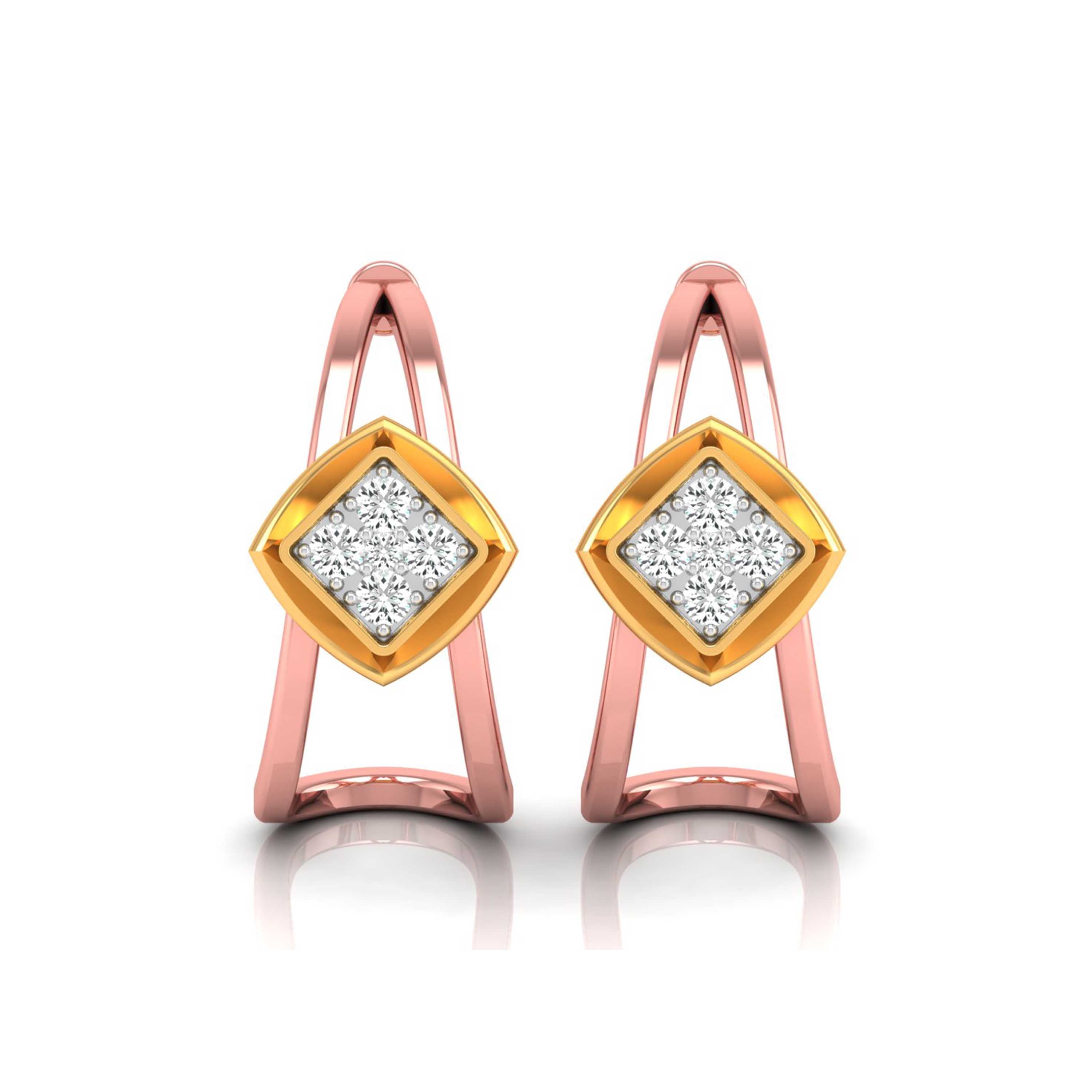 Holding Her Shape in Gold Diamond J-Hoops