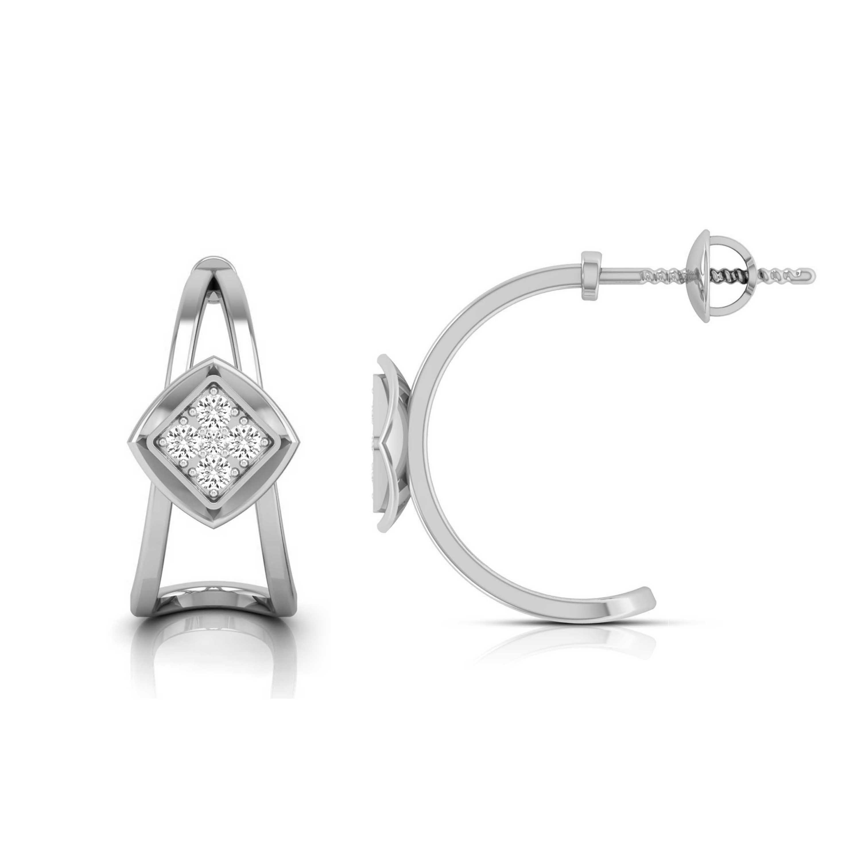 Holding Her Shape in Gold Diamond J-Hoops