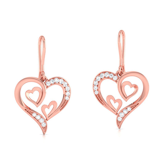 Two Hearts, One Beat Diamond Hoops