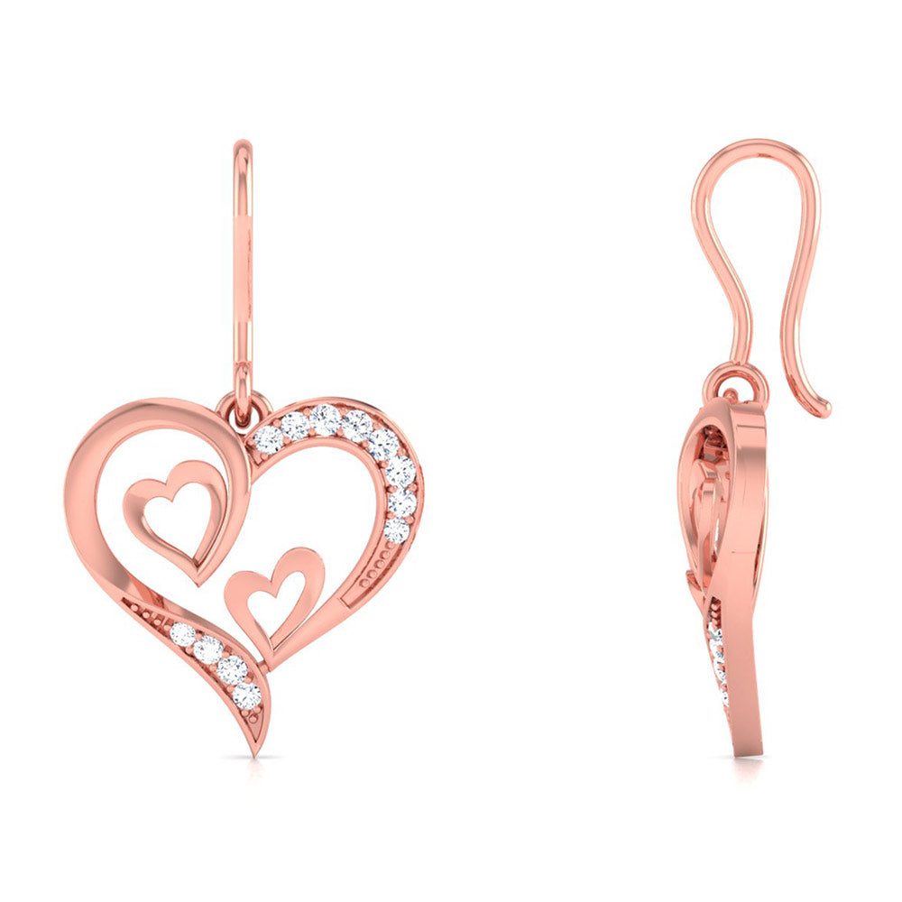 Two Hearts, One Beat Diamond Hoops