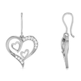Two Hearts, One Beat Diamond Hoops