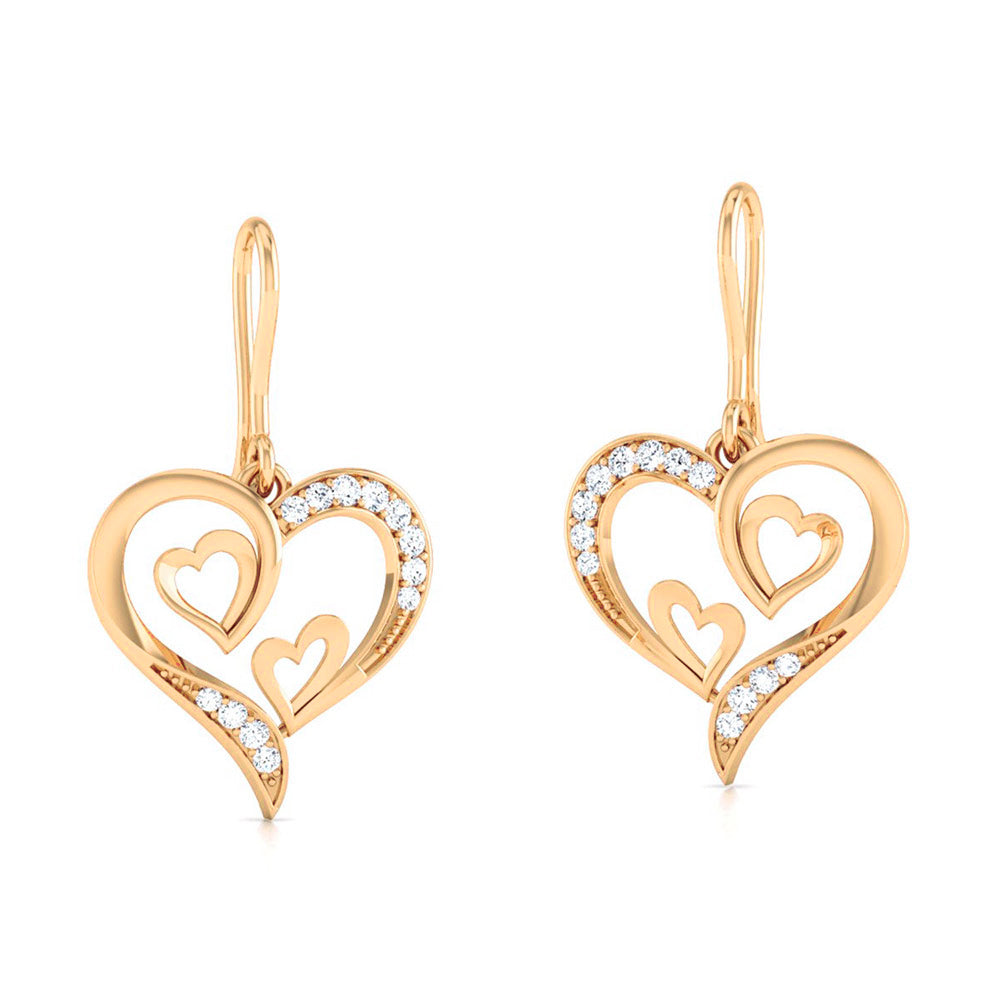 Two Hearts, One Beat Diamond Hoops