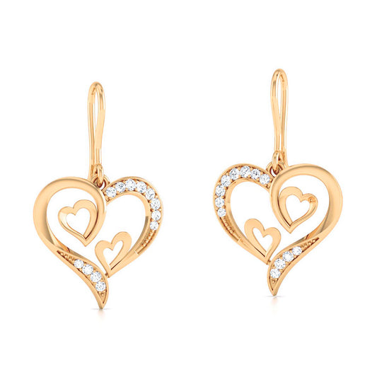 Two Hearts, One Beat Diamond Hoops