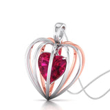 Heart Inside Heart Ruby Pendant