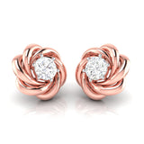 A Rose Unfolding Solitaire Diamond Studs