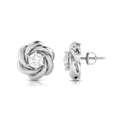 A Rose Unfolding Solitaire Diamond Studs