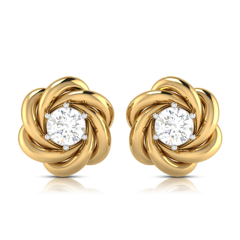 A Rose Unfolding Solitaire Diamond Studs
