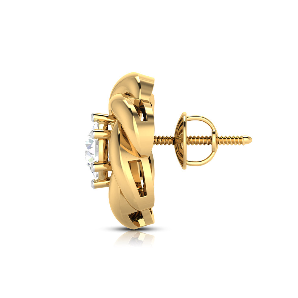 A Rose Unfolding Solitaire Diamond Studs