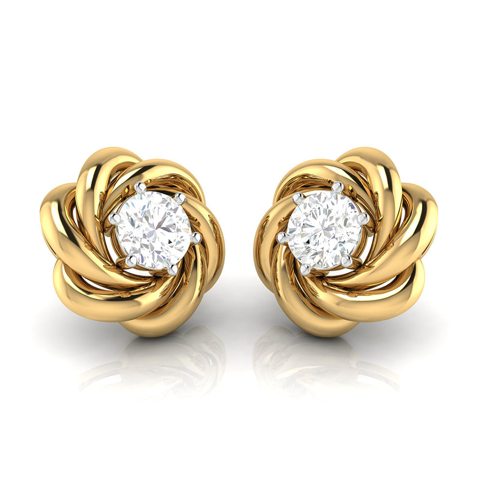 A Rose Unfolding Solitaire Diamond Studs