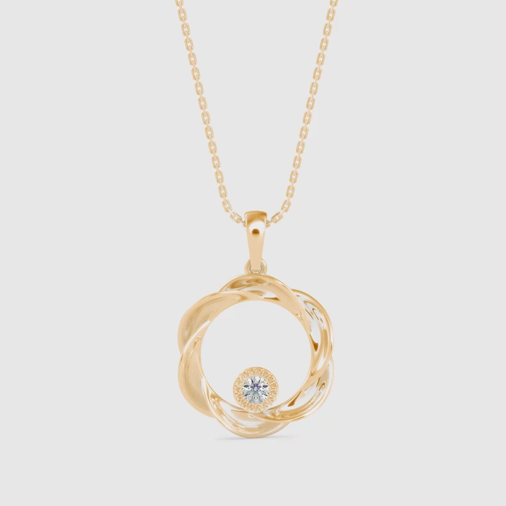 The Wreath She Wove Herself Solitaire Diamond Pendant