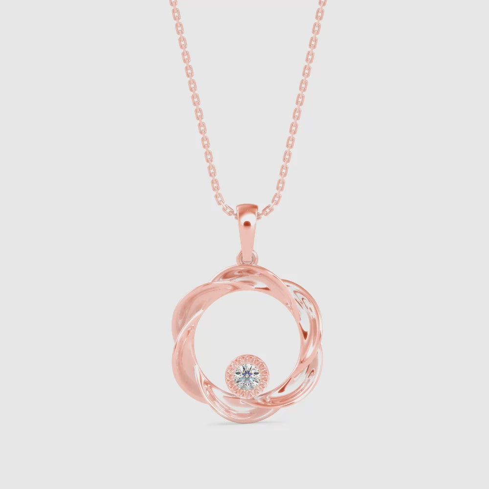 The Wreath She Wove Herself Solitaire Diamond Pendant